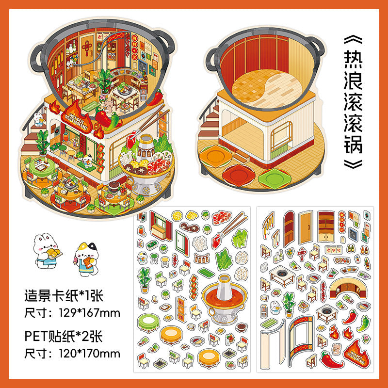 PET Scenery Stickers, Open For Business Vol.12, Fun DIY Decor Landscape Stickers