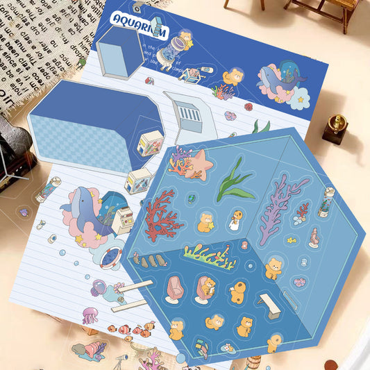 JoyCraft Haven Cartoon Scenery Stickers, Multiple Styles 3D Mini House Stress Relief DIY Scene Journal Stickers
