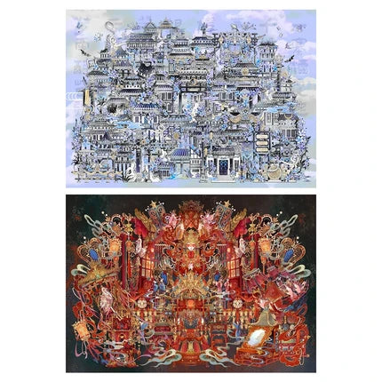 Joy Craft Haven Muyao & Li Fugui Oriental Foldable DIY Mini Diorama Stickers, 3D Layered Collage Craft Supplies, Vintage Chinese Style Scene Decorative Stickers