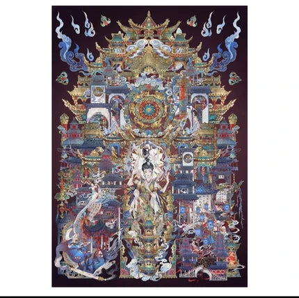 Joy Craft Haven Muyao & Li Fugui Oriental Foldable DIY Mini Diorama Stickers, 3D Layered Collage Craft Supplies, Vintage Chinese Style Scene Decorative Stickers