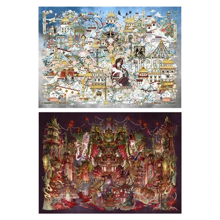 Joy Craft Haven Muyao & Li Fugui Oriental Foldable DIY Mini Diorama Stickers, 3D Layered Collage Craft Supplies, Vintage Chinese Style Scene Decorative Stickers