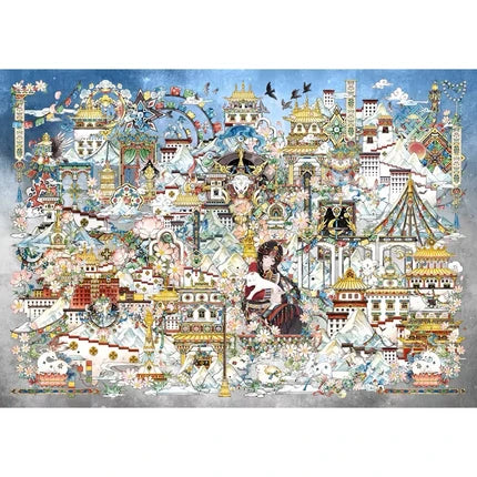 Joy Craft Haven Muyao & Li Fugui Oriental Foldable DIY Mini Diorama Stickers, 3D Layered Collage Craft Supplies, Vintage Chinese Style Scene Decorative Stickers