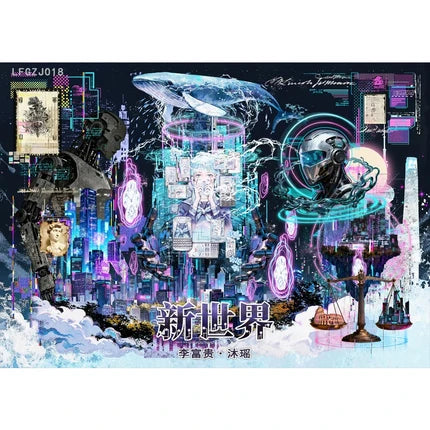 Joy Craft Haven Muyao & Li Fugui Oriental Foldable DIY Mini Diorama Stickers, 3D Layered Collage Craft Supplies, Vintage Chinese Style Scene Decorative Stickers