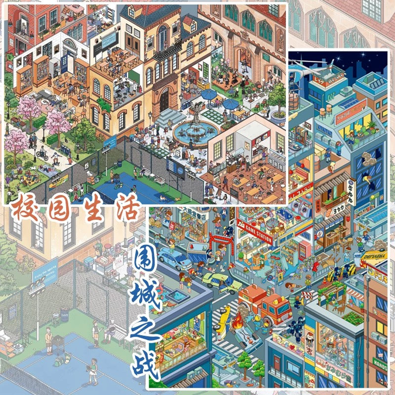Joy Craft Haven Yanyou Series Layered 3D Mini Landscape Scene Stickers, Creative DIY Journal Stickers