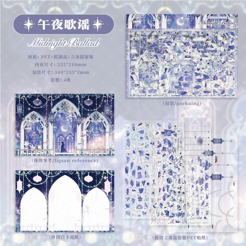 Joy Craft Haven Eternal Vow 3D Layered Diorama Puzzle Stickers, Premium Holographic Gold Foil, Luxurious Vintage Style, Educational DIY Journal Collage Crafts