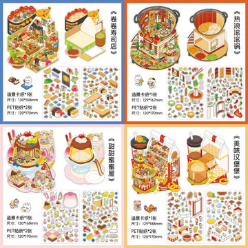 JoyCraft Haven PET Scenery Stickers, Open For Business Vol.12, Fun DIY Decor Landscape Stickers