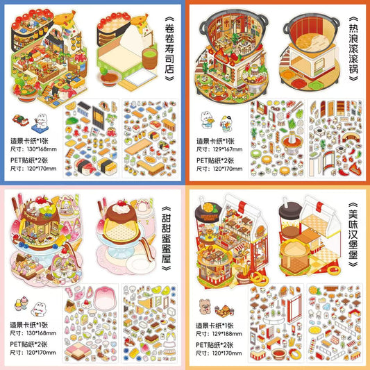 PET Scenery Stickers, Open For Business Vol.12, Fun DIY Decor Landscape Stickers