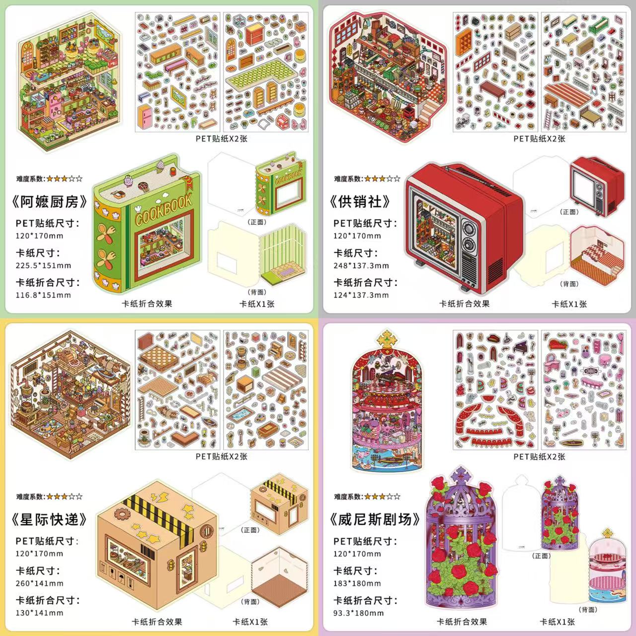 PET Scenery Stickers, Open For Business Vol.19, Fun DIY Decor Landscape Stickers