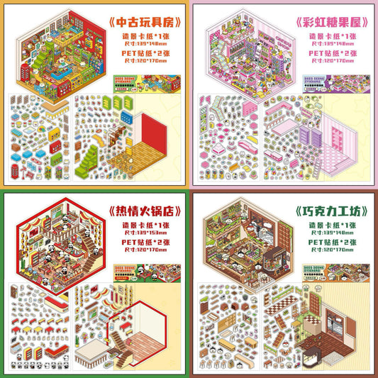 PET Scenery Stickers, Open For Business Vol.4, Fun DIY Decor Landscape Stickers