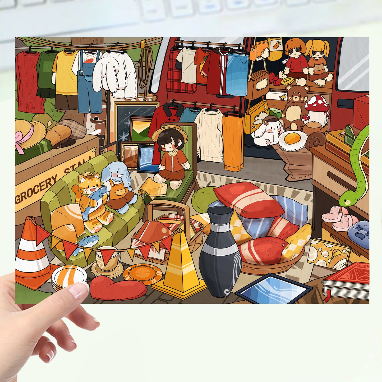 JoyCraft Haven Cartoon Scenery Stickers, Multiple Styles 3D Mini House Stress Relief DIY Scene Journal Stickers