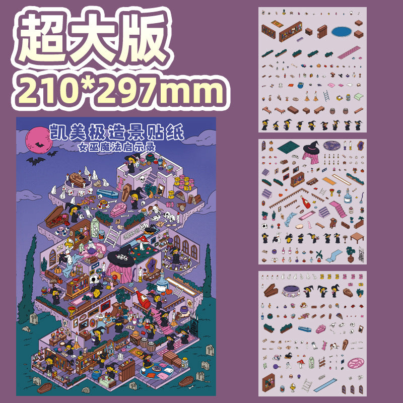 Witch Magic Apocalypse DIY Scenery Storage Stickers – Perfect for Journal & DIY Decor