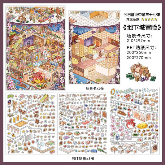 JoyCraft Haven PET Scenery Stickers, Open For Business Vol.37, Fun DIY Decor Landscape Stickers