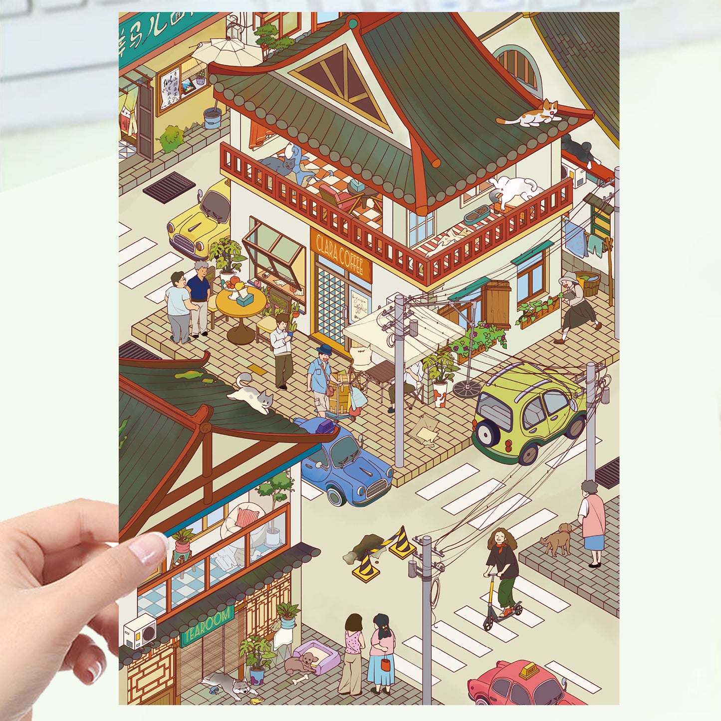 JoyCraft Haven Cartoon Scenery Stickers, Multiple Styles 3D Mini House Stress Relief DIY Scene Journal Stickers