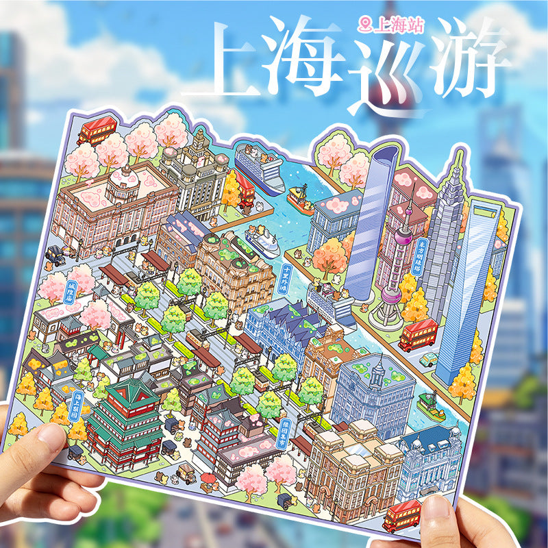 JoyCraft Haven City Series 3.0 Picturesque Beijing 3D Stereo Scene Stickers