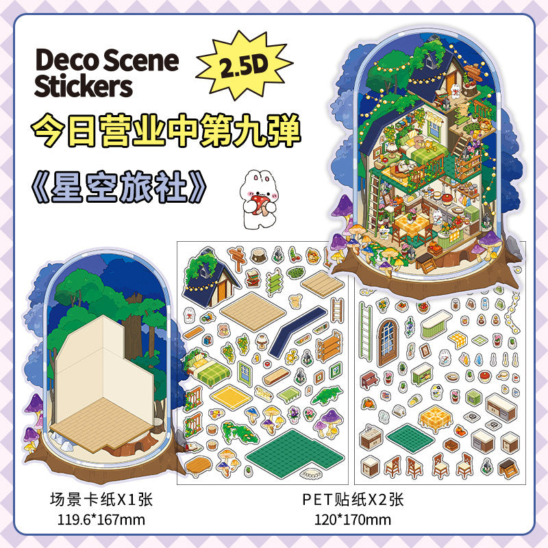 PET Scenery Stickers, Open For Business Vol.9, Fun DIY Decor Landscape Stickers