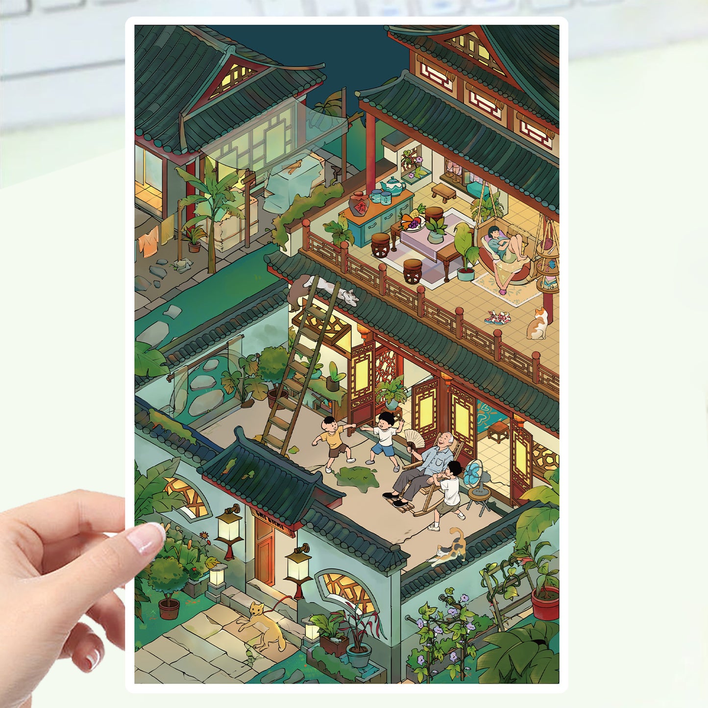 JoyCraft Haven Cartoon Scenery Stickers, Multiple Styles 3D Mini House Stress Relief DIY Scene Journal Stickers