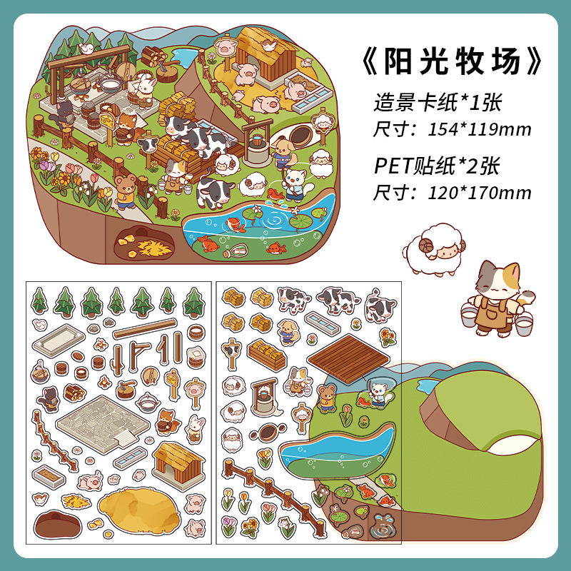PET Scenery Stickers, Open For Business Vol.3, Fun DIY Decor Landscape Stickers