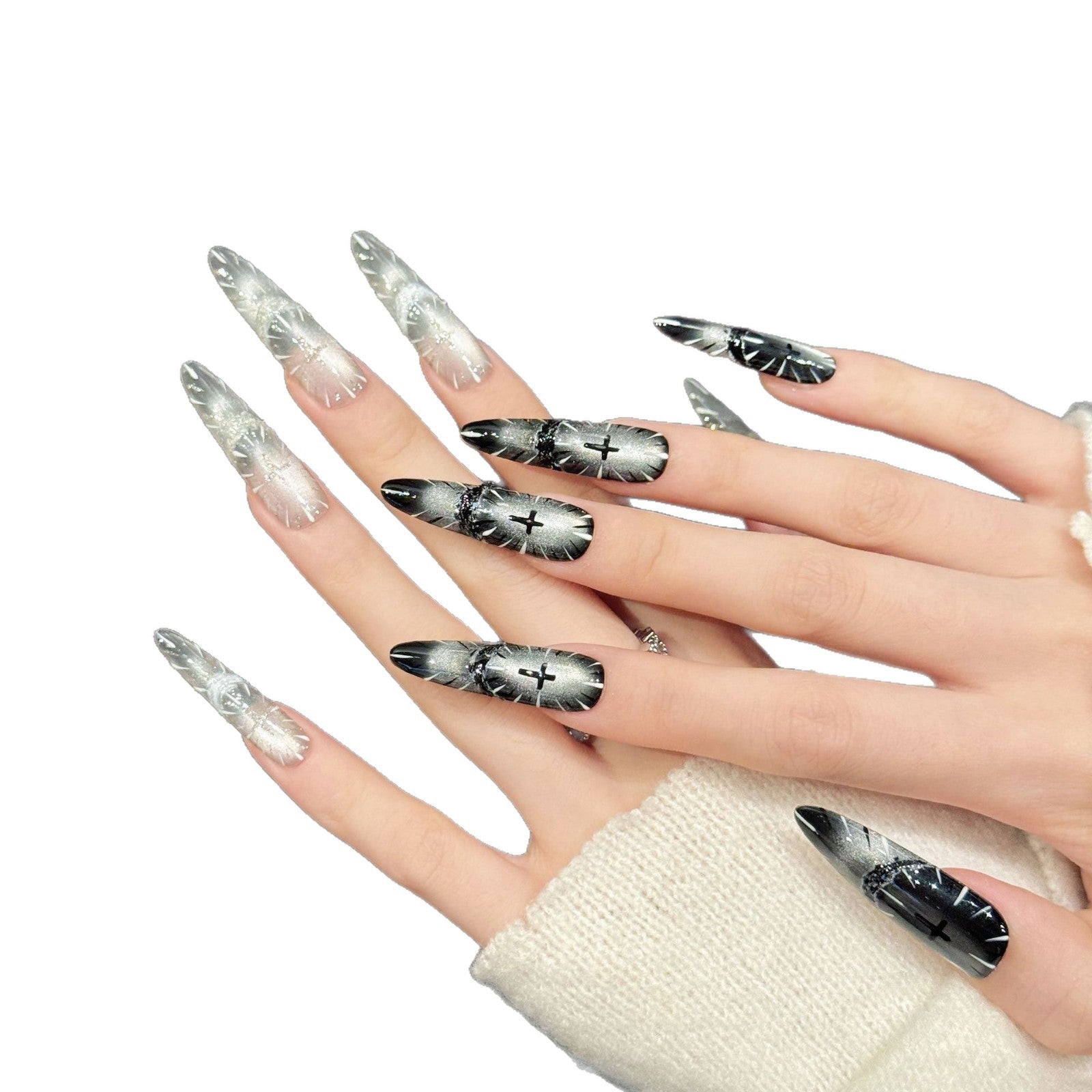 JoyCraft Haven Oracle Holy Light AB Style Luxury European American Handmade Press On Nails