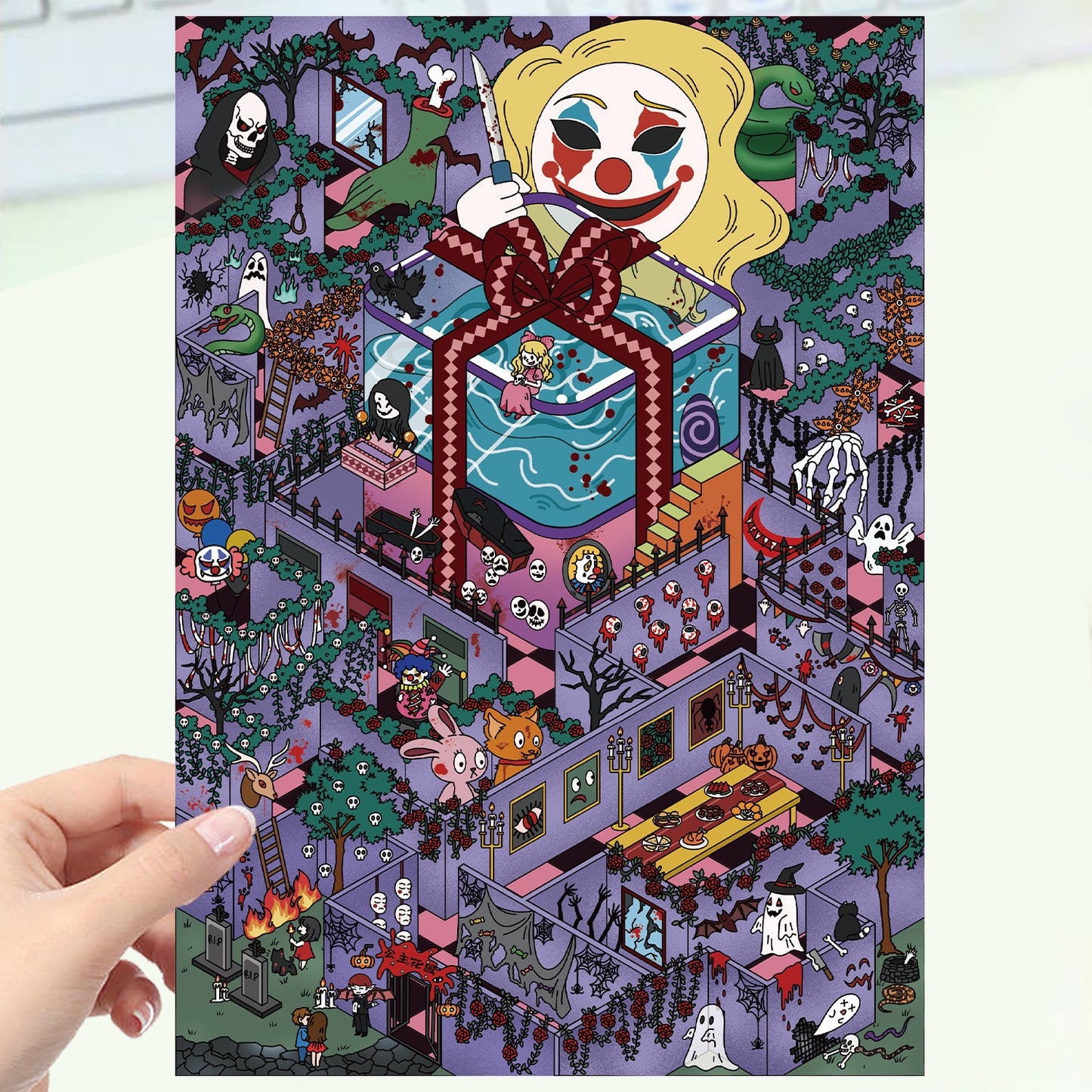 JoyCraft Haven Cartoon Scenery Stickers, Multiple Styles 3D Mini House Stress Relief DIY Scene Journal Stickers