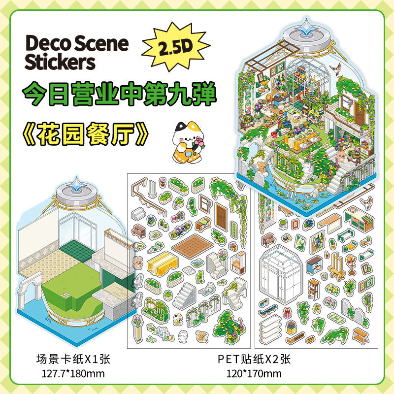 PET Scenery Stickers, Open For Business Vol.9, Fun DIY Decor Landscape Stickers