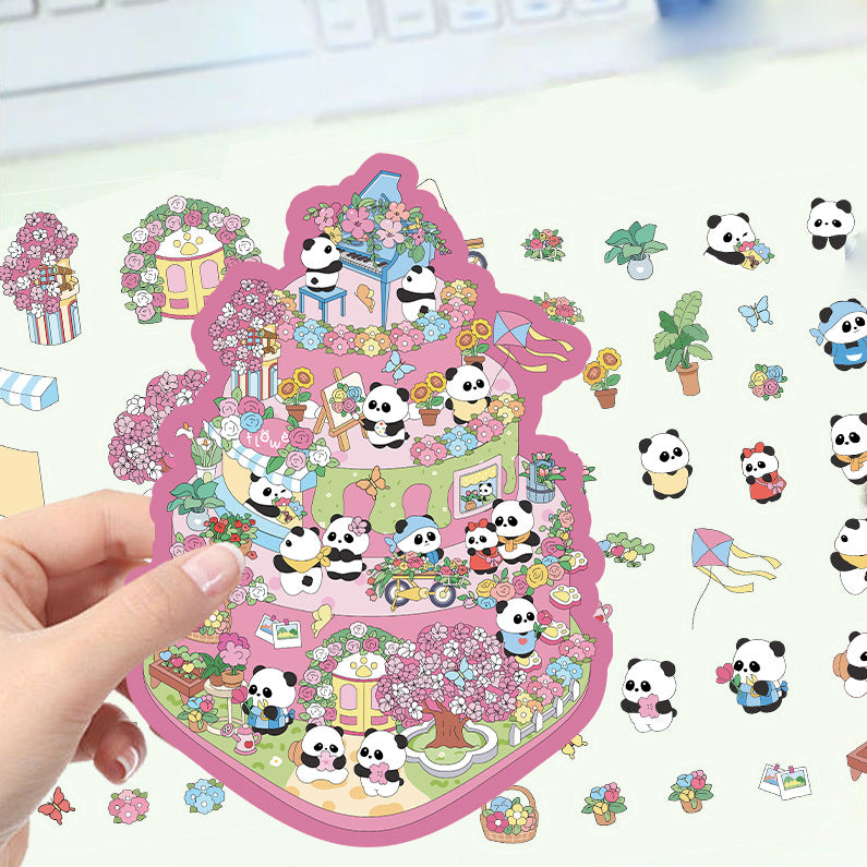 JoyCraft Haven Cartoon Scenery Stickers, Multiple Styles 3D Mini House Stress Relief DIY Scene Journal Stickers