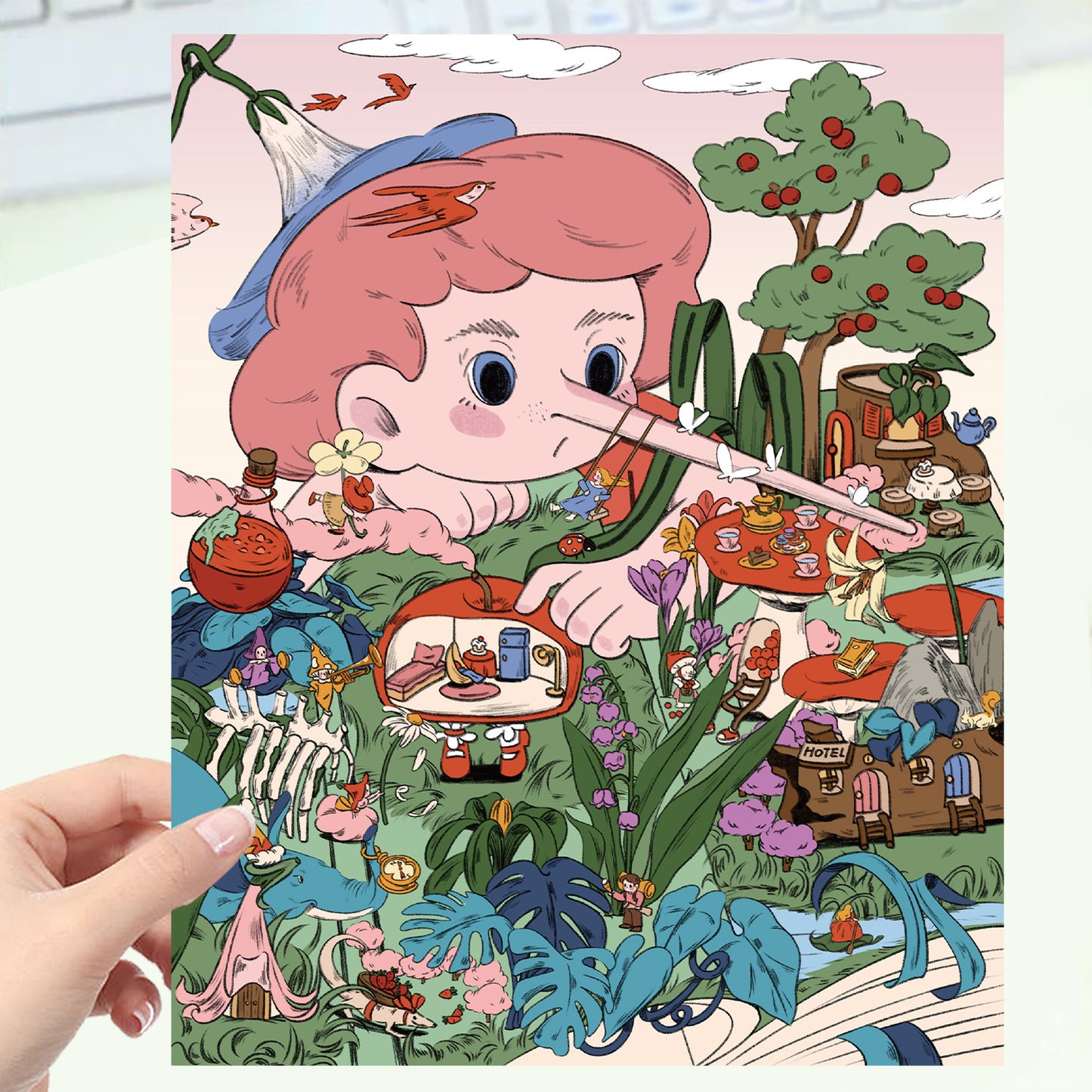 JoyCraft Haven Cartoon Scenery Stickers, Multiple Styles 3D Mini House Stress Relief DIY Scene Journal Stickers