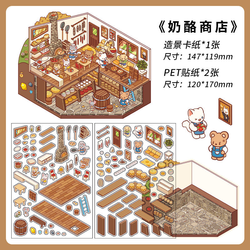 PET Scenery Stickers, Open For Business Vol.3, Fun DIY Decor Landscape Stickers