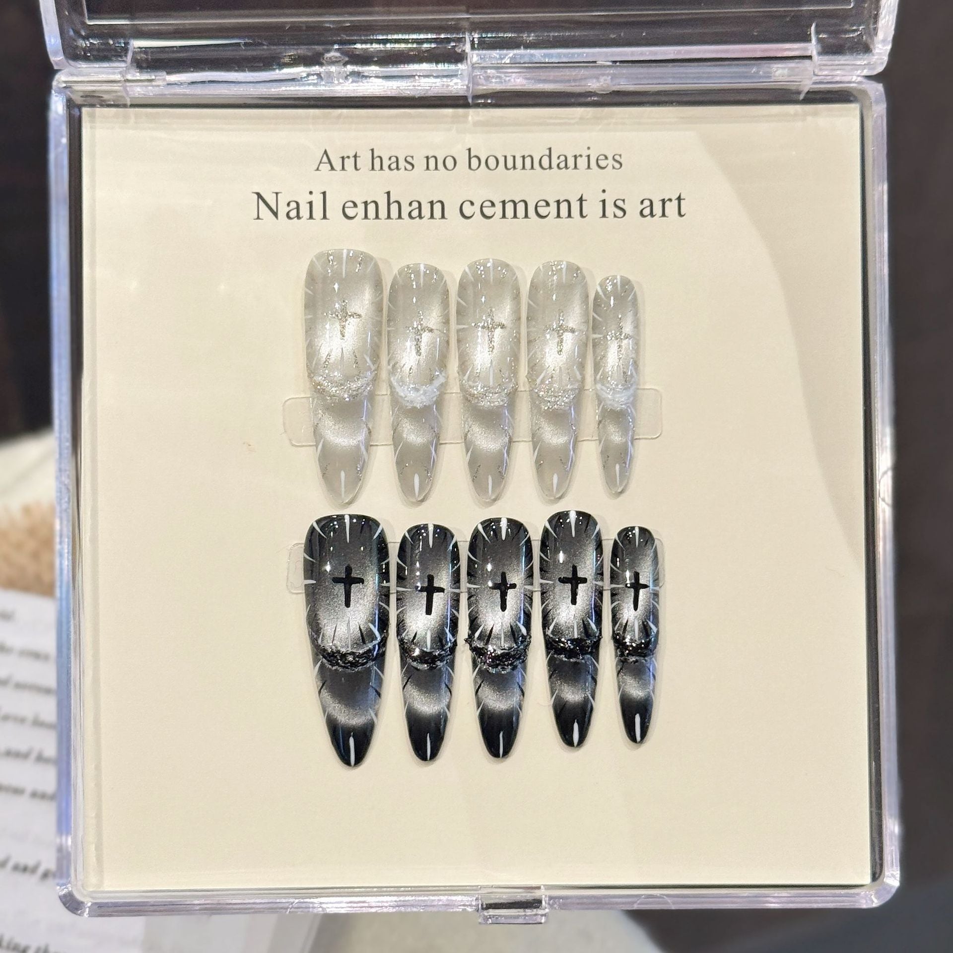 JoyCraft Haven Oracle Holy Light AB Style Luxury European American Handmade Press On Nails