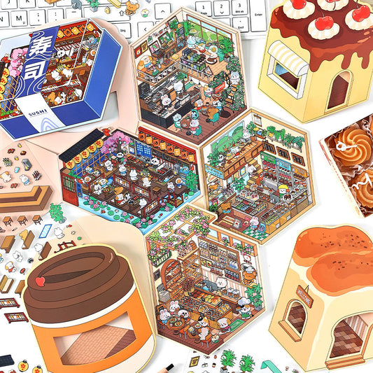 PET Scenery Stickers, Open For Business Vol.5, Fun DIY Decor Landscape Stickers
