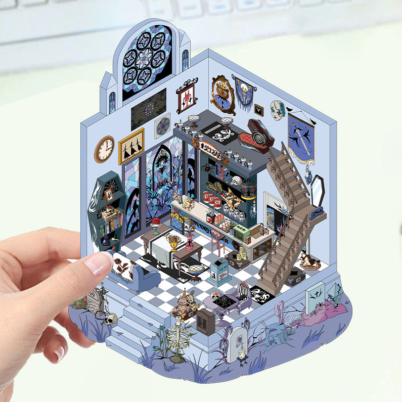 JoyCraft Haven Cartoon Scenery Stickers, Multiple Styles 3D Mini House Stress Relief DIY Scene Journal Stickers