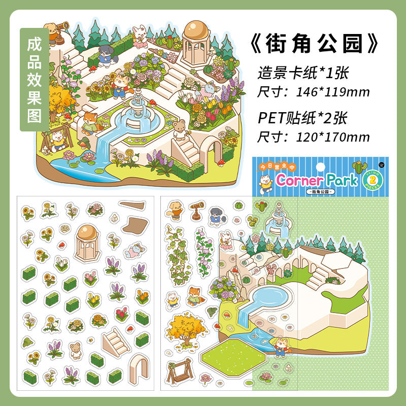 PET Scenery Stickers, Open For Business Vol.2, Fun DIY Decor Landscape Stickers