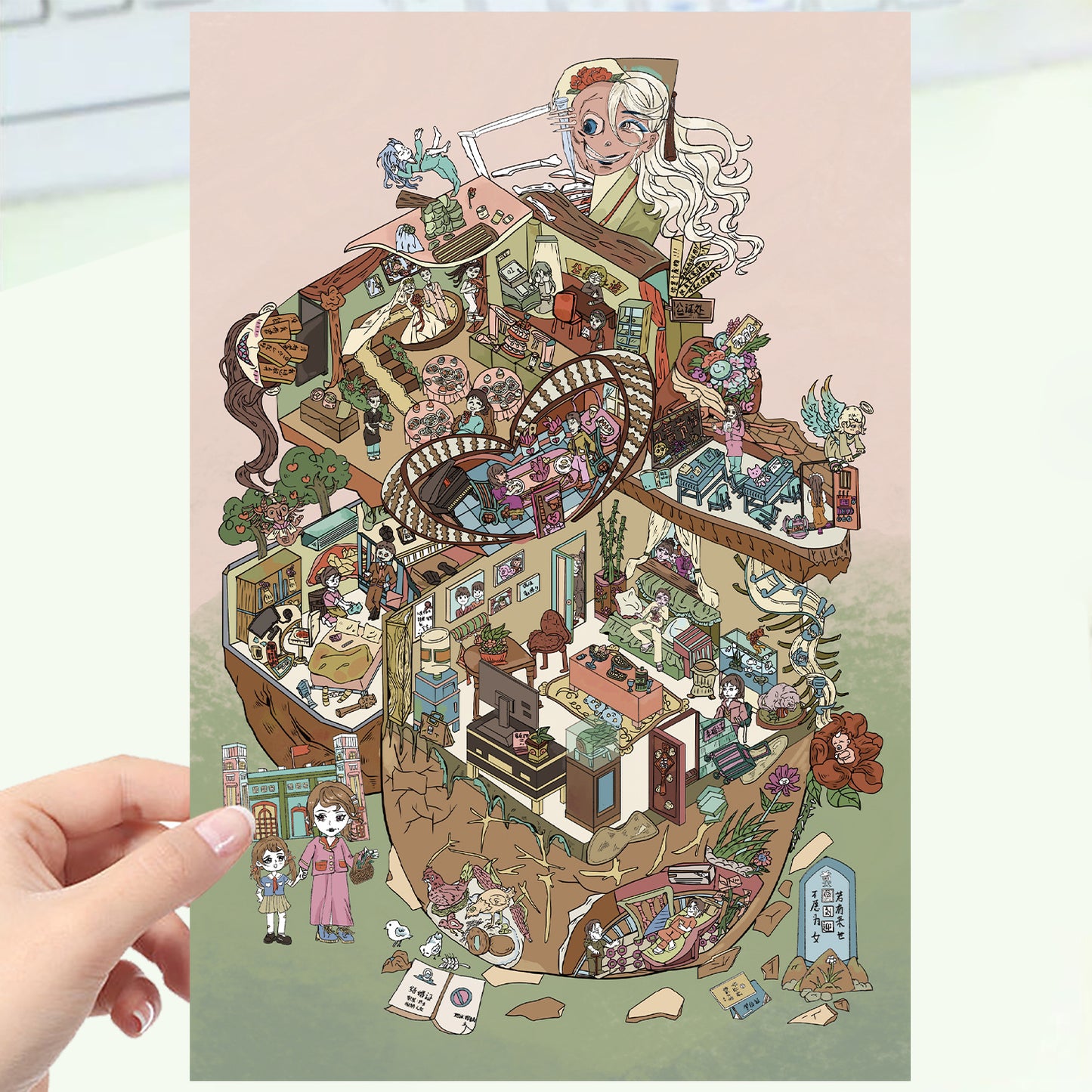 JoyCraft Haven Cartoon Scenery Stickers, Multiple Styles 3D Mini House Stress Relief DIY Scene Journal Stickers