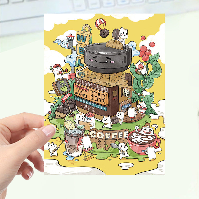 JoyCraft Haven Cartoon Scenery Stickers, Multiple Styles 3D Mini House Stress Relief DIY Scene Journal Stickers