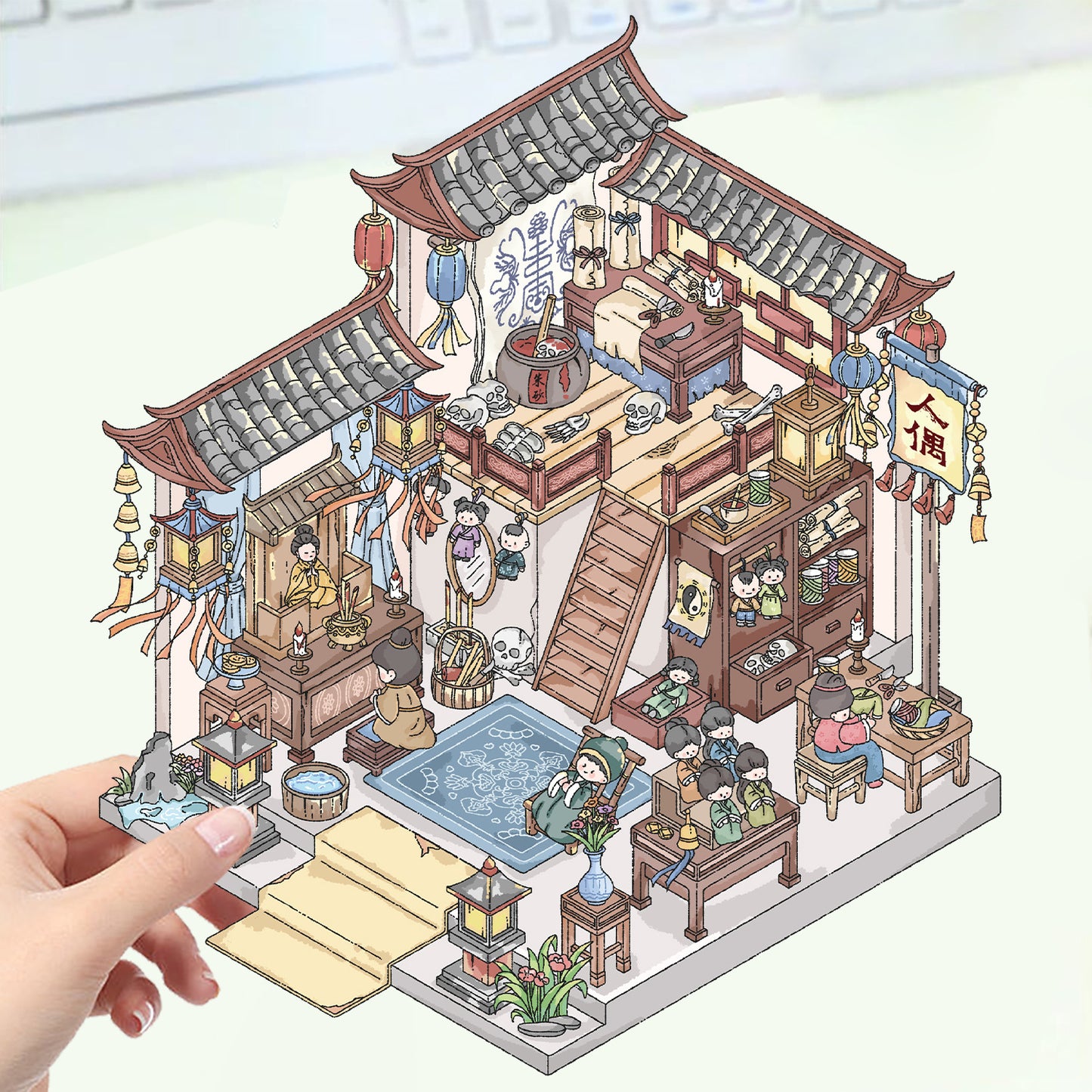 JoyCraft Haven Cartoon Scenery Stickers, Multiple Styles 3D Mini House Stress Relief DIY Scene Journal Stickers