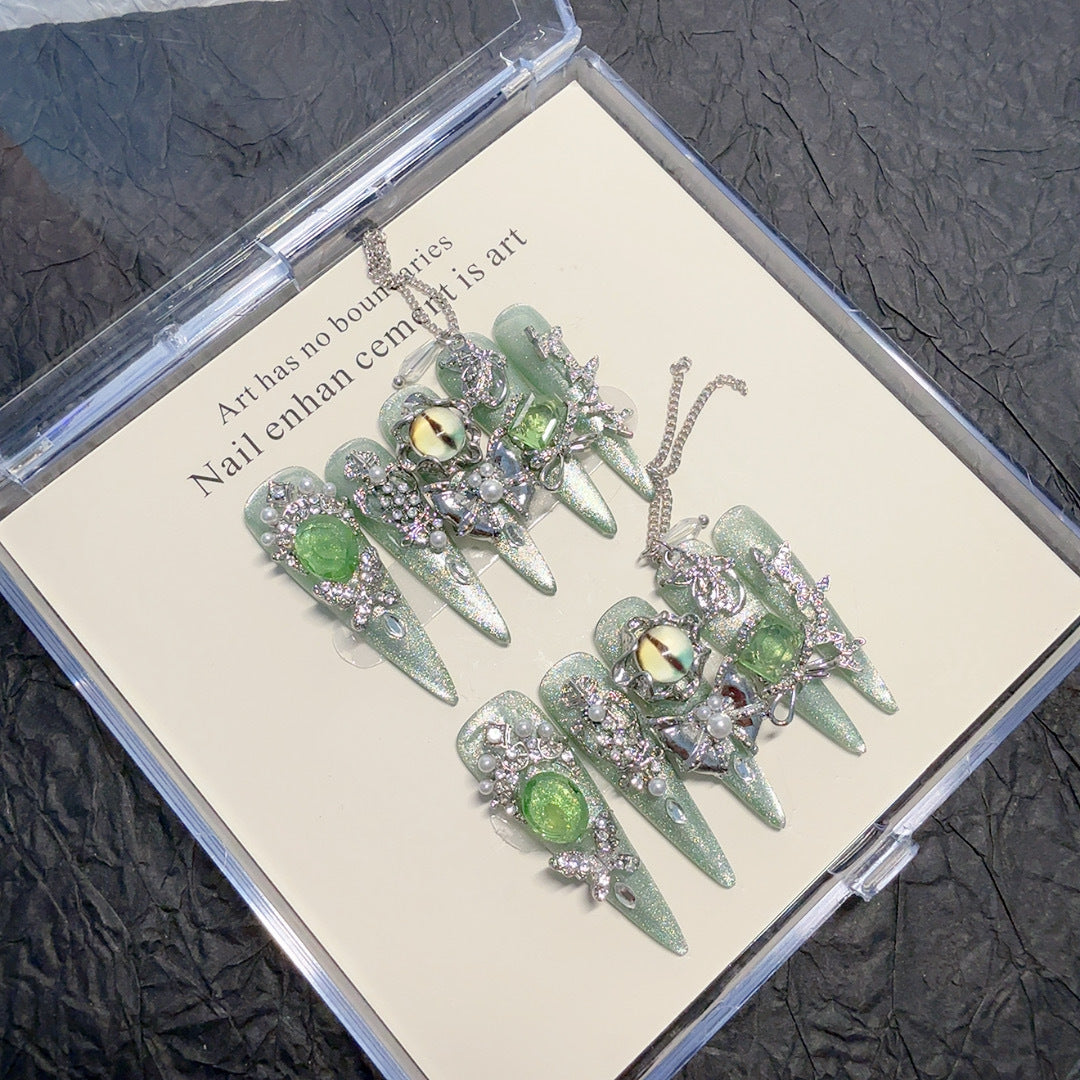 JoyCraft Haven Eye of Judgment Heavy Craft Cat Eye Luxury New Arrival Sparkling Elegant Handmade Press On Nails