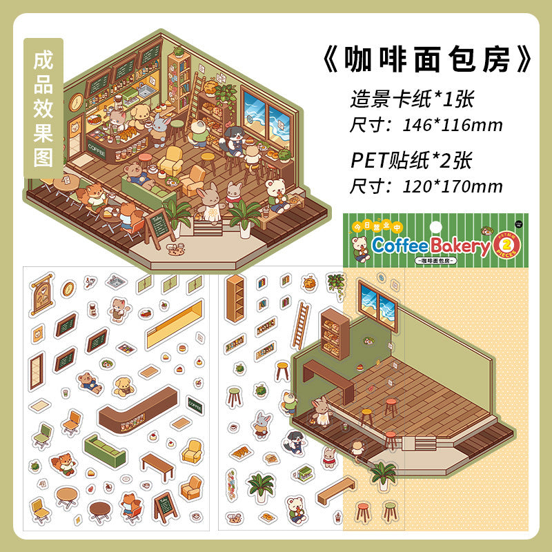 PET Scenery Stickers, Open For Business Vol.2, Fun DIY Decor Landscape Stickers