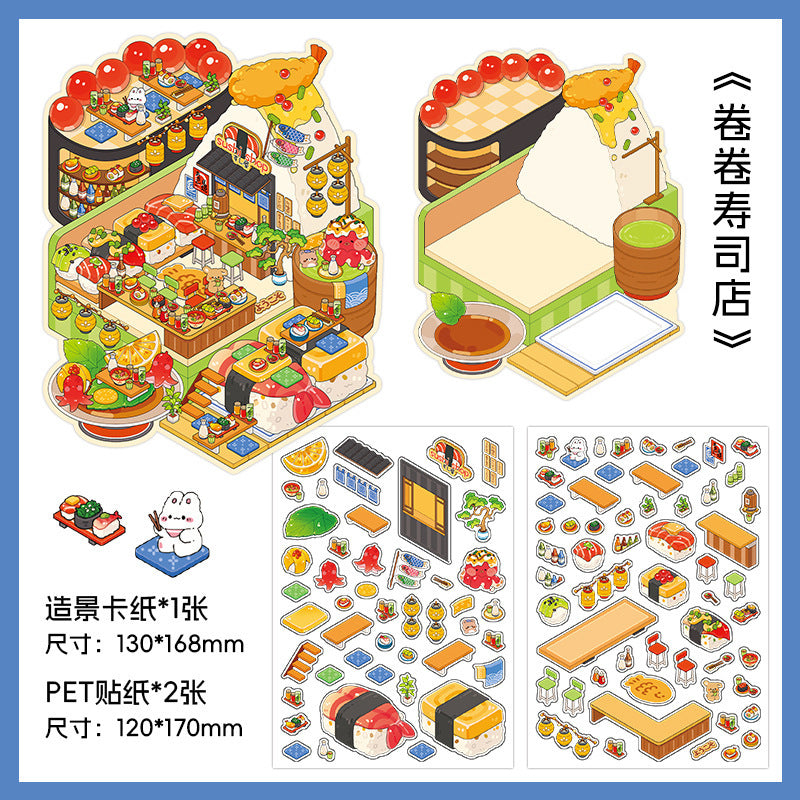 PET Scenery Stickers, Open For Business Vol.12, Fun DIY Decor Landscape Stickers