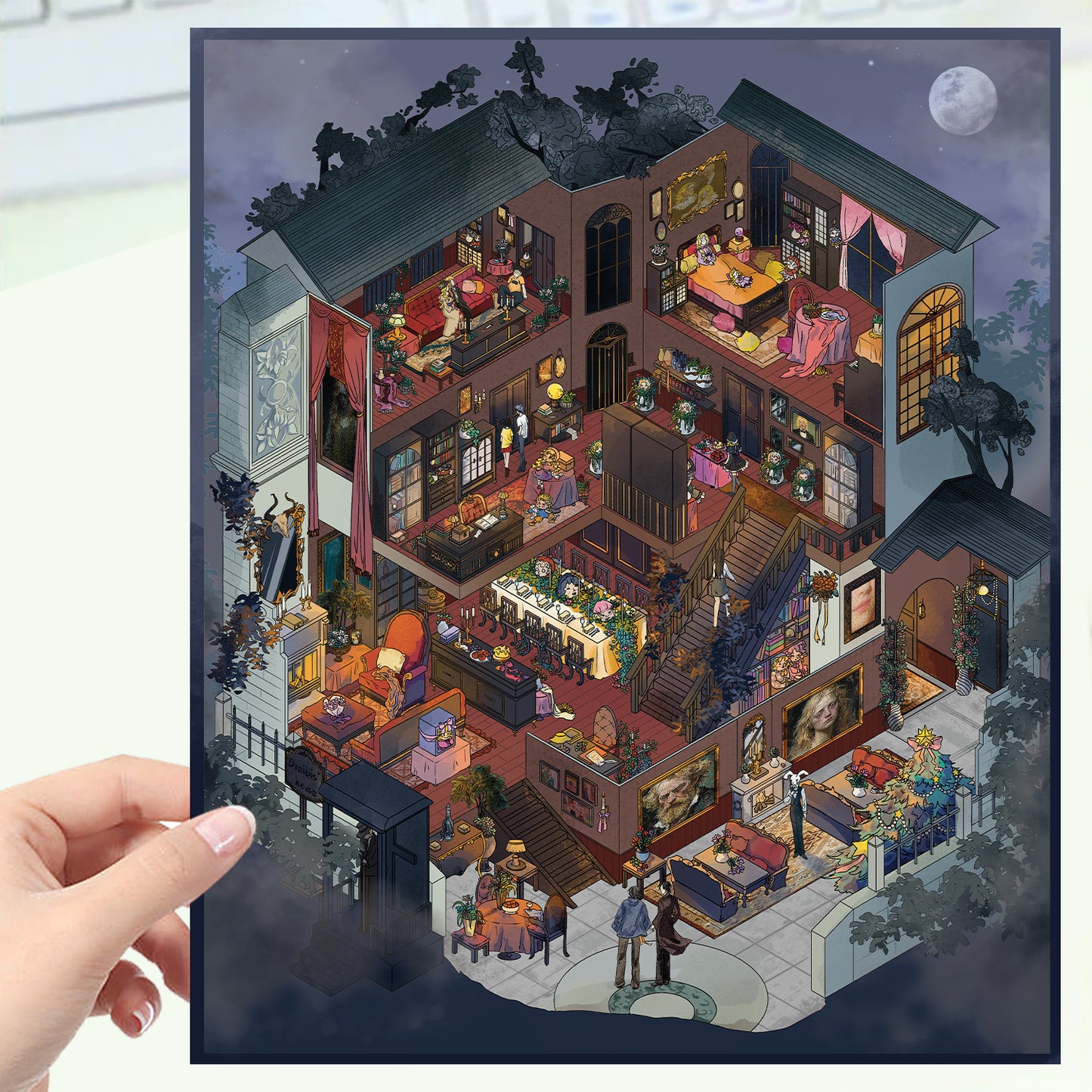 JoyCraft Haven Cartoon Scenery Stickers, Multiple Styles 3D Mini House Stress Relief DIY Scene Journal Stickers