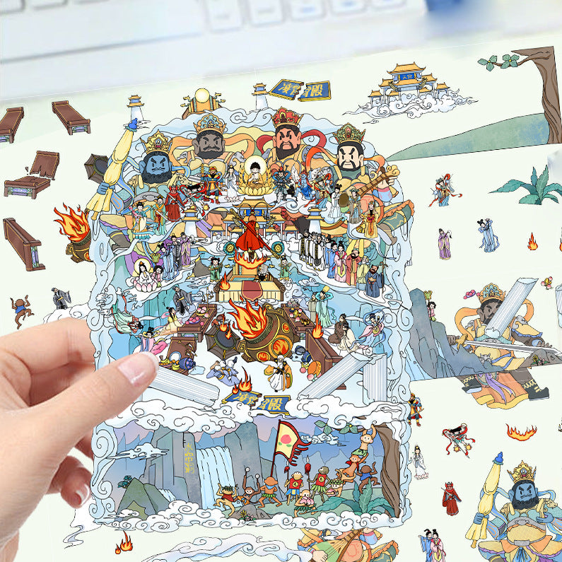 JoyCraft Haven Cartoon Scenery Stickers, Multiple Styles 3D Mini House Stress Relief DIY Scene Journal Stickers