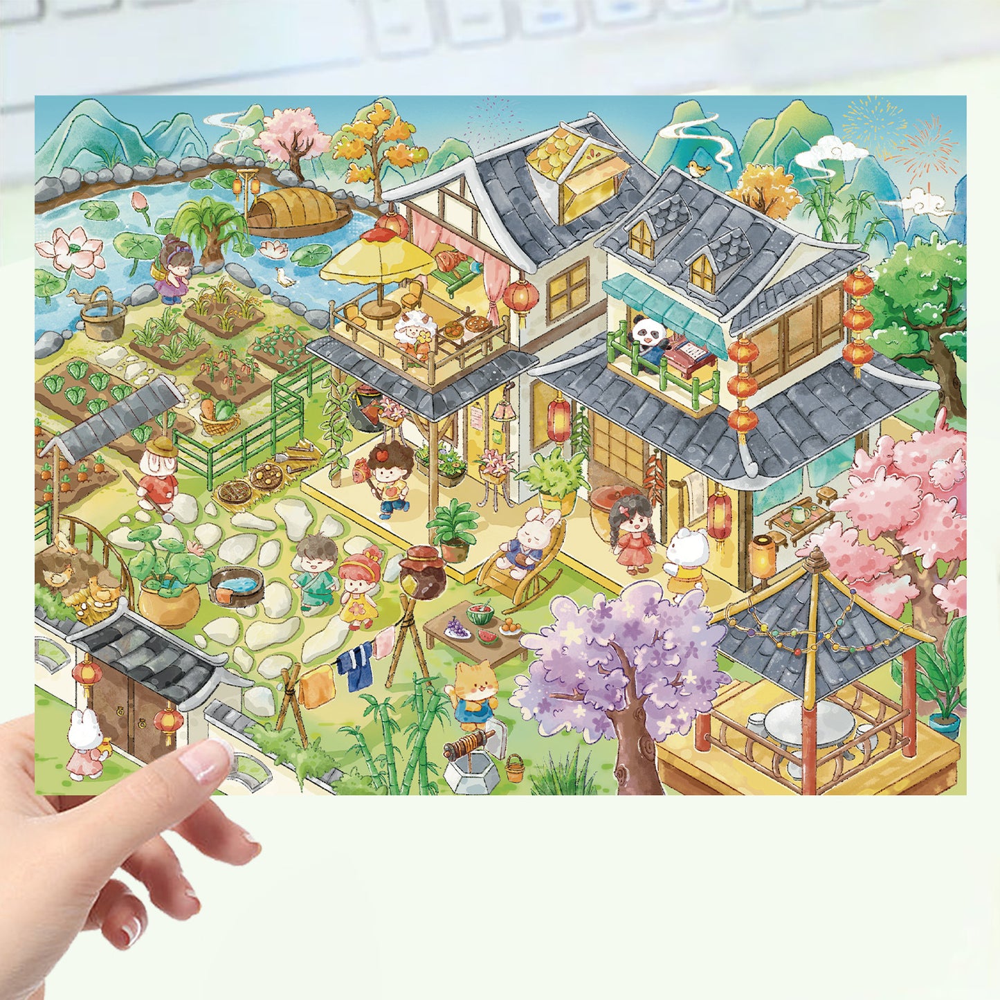 JoyCraft Haven Cartoon Scenery Stickers, Multiple Styles 3D Mini House Stress Relief DIY Scene Journal Stickers