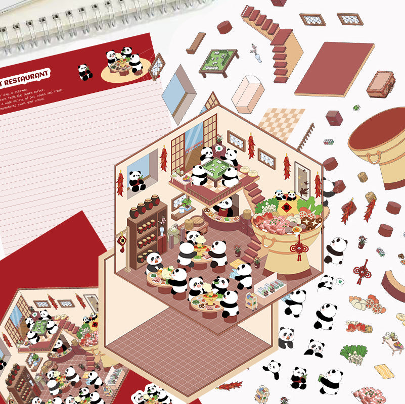 JoyCraft Haven Cartoon Scenery Stickers, Multiple Styles 3D Mini House Stress Relief DIY Scene Journal Stickers