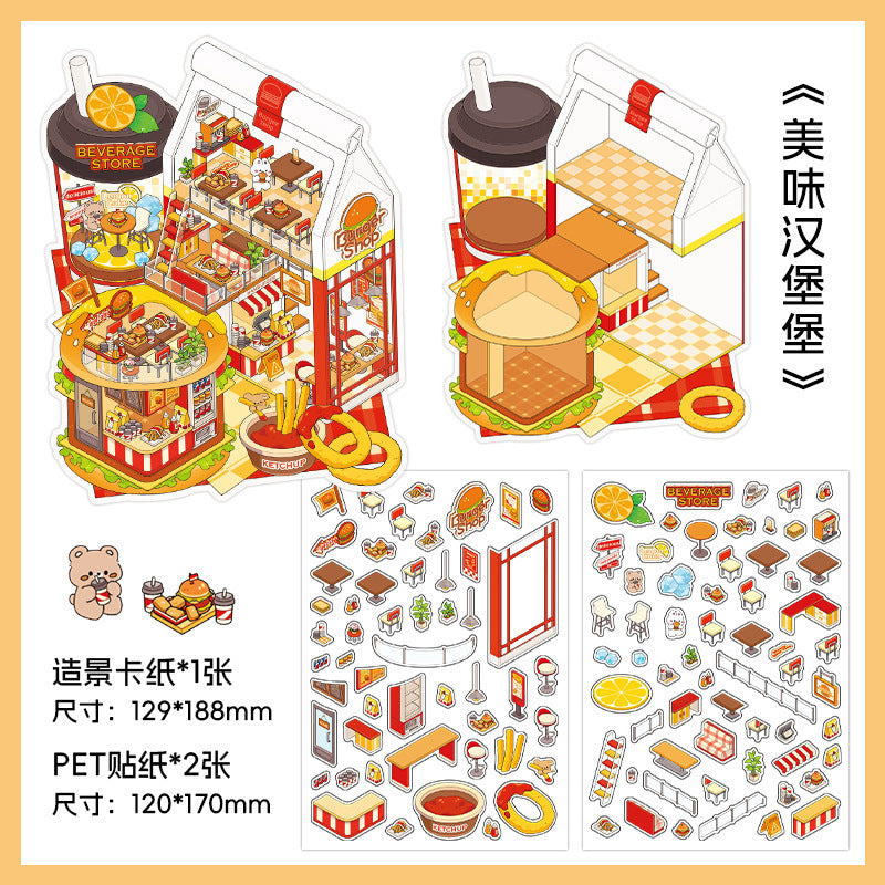 PET Scenery Stickers, Open For Business Vol.12, Fun DIY Decor Landscape Stickers